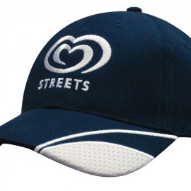 Headwear Professionals Brushed Heavy Cotton with Mesh Inserts on Peak Cap