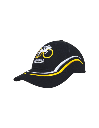 Brushed Heavy Cotton Cap with Curved Embroidery on Peak and Crown