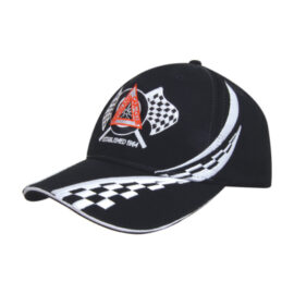 Headwear Professionals Brushed Heavy Cotton with Swirling Checks & Sandwich peak cap