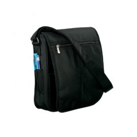 The Legend Life Shoulder Satchel has a removable adjustable strap, full front flap.  Business card & pen holders.  Black.  Great branded satchels & business bags.