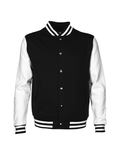 LMJ Aurora Letterman Jacket - Black The Aurora Letterman Jacket is a 280gsm poly/cotton fabric unisex jacket. Available in Black and Navy. Sizes XXS - 3XL. Great branded apparel.