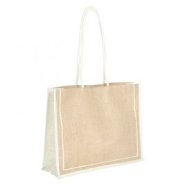 The Legend Life Eco Jute Shoulder Bag is made from 100% natural jute and comes in a Natural colour with Cream or Black.  Great branded jute bags & eco friendly promotional products.