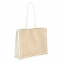 The Legend Life Eco Jute Shoulder Bag is made from 100% natural jute and comes in a Natural colour with Cream or Black.  Great branded jute bags & eco friendly promotional products.