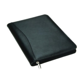 The Legend Life Leather A4 Compendium is a natural leather folder qith pen holder, A4 pad & card holder.  Black.  Great branded compendiums & business portfolios.
