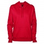 TWP-womens-360-pullover-hoodie-red-front-hood-down