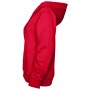 TWP-womens-360-pullover-hoodie-red-left-side-hood-down