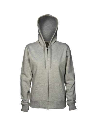 TWZ-womens-360-zip-hoodie-grey-marle-front-hood-up