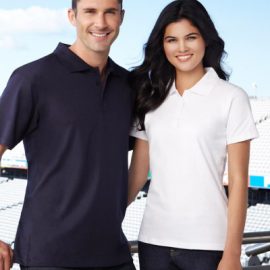 The Biz Collection Ladies Ice Polo is a 100% premium cotton combed polo shirt.  In White, Black & Navy.  8 - 24.  Great branded polo shirts & embroidered clothing.