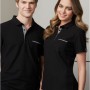 The Biz Collection Ladies Edge Polo is a 65% polyester, 35% cotton pique knit polo shirt.  Black/Check.  Sizes 6 - 24.  Great branded polo shirts & uniform clothing.