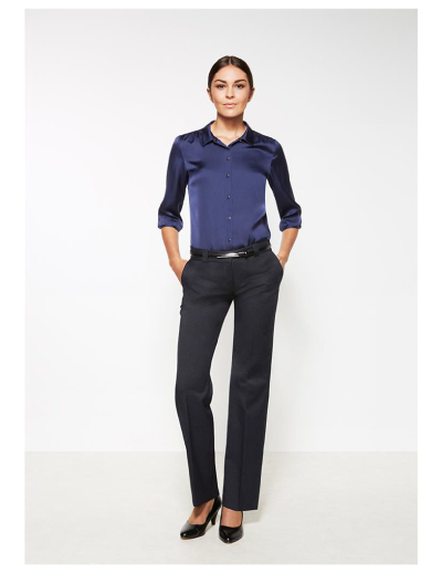 The Biz Corporates Womens Hipster Fit Pant is a 92% polyester, 8% bamboo pant. Available in 3 colours. Sizes 4-24.