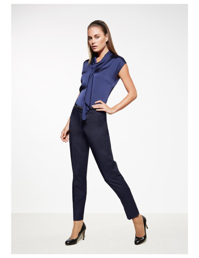 The Biz Corporates Womens Slim Leg Pant is a 92% polyester, 8% bamboo. Available in 3 colours. Sizes 4-20.