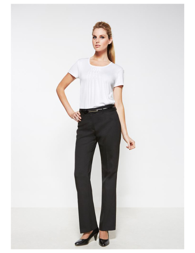 Biz-Collection-Relaxed-Fit-Straight-Leg-Pant-14011-worn The Biz Collection Relaxed Fit Straight Leg Pant is a 55% Polyester, 43% Wool, 2% Elastane. Available in 3 colours. Sizes 4-26.