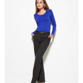 The Biz Corporates Womens Adjustable Waist Pant is a 55% Polyester 43% Wool 2% Elastane mid rise pant. Available in 3 colours. Sizes 4-30.