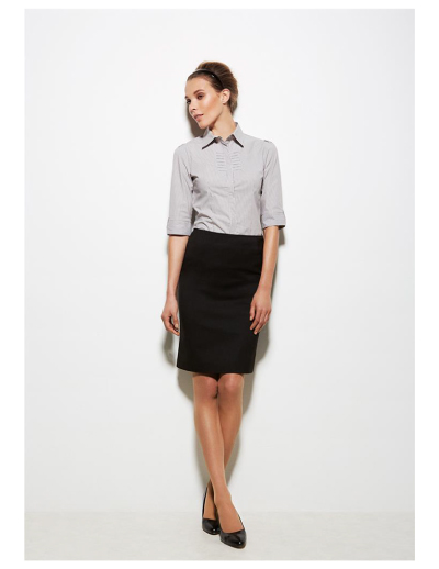 The Biz Corporates Womens Bandless Lined Skirt is a 92% Polyester 8% Bamboo Charcoal pant. Available in 3 colours. Sizes 4-26.
