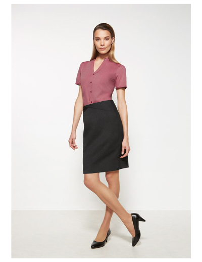 The Biz Corporates Womens Chevron Skirt is a 92% Polyester 8% Bamboo Charcoal skirt. Available in 3 colours. Sizes 4-26.