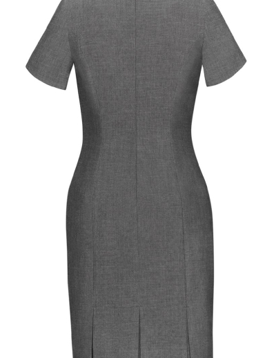 The Biz Corporates Womens Short Sleeve Dress- Textured is 63% Polyester 33% Viscose and 4% Elastane dress. Available in Grey. Sizes 4-22.