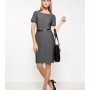 The Biz Corporates Womens Short Sleeve Dress- Textured is 63% Polyester 33% Viscose and 4% Elastane dress. Available in Grey. Sizes 4-22.