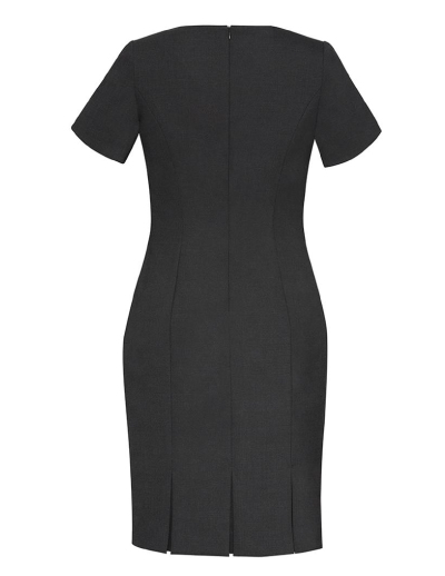The Biz Corporates Womens Short Sleeve Dress- Wool is 63% Polyester 33% Viscose and 4% Elastane dress. Available in 3 colours. Sizes 4-22.