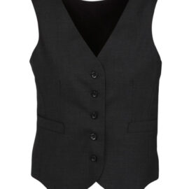 The Biz Corporates Womens Peaked Vest Knitted Back- Wool is a 55% Polyester, 43% Wool, 2% Elastane vest. Available in Black. Sizes 4-26.
