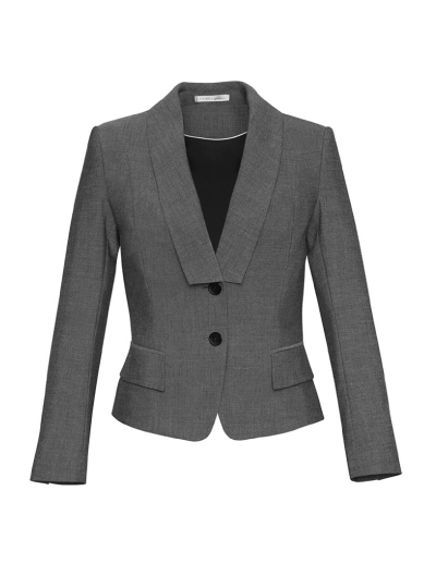 The Biz Corporates Womens Cropped Jacket is a textured yarn dyed stretch jacket made of 63% Polyester, 33% Viscose and 4% Elastane. Available in 3 colours. Sizes 4-26.
