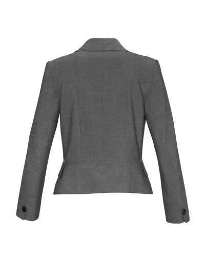 The Biz Corporates Womens Cropped Jacket is a textured yarn dyed stretch jacket made of 63% Polyester, 33% Viscose and 4% Elastane. Available in 3 colours. Sizes 4-26.