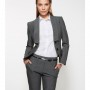 The Biz Corporates Womens Cropped Jacket is a textured yarn dyed stretch jacket made of 63% Polyester, 33% Viscose and 4% Elastane. Available in 3 colours. Sizes 4-26.
