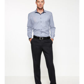 The Biz Corporates Mens One Pleat Pant Regular is a cool stretch pant  made of 92% Polyester 8% Bamboo Charcoal. Available in 3 colours. Sizes 77R-102R.