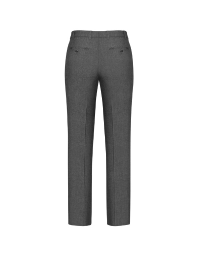 The Biz Corporates Mens Slimline Pant is a textured pant made of 63% Polyester, 33% Viscose and 4% Elastane. Available in Grey. Sizes 77R-112R.