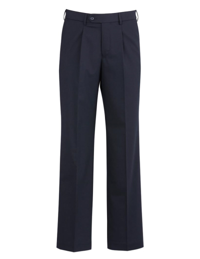 The Biz Corporates Mens One Pleat Pant Regular is a warm wool blend pant  made of 55% Polyester, 43% Wool, 2% Elastane. Available in 3 colours. Sizes 77R-122R.
