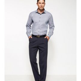 The Biz Corporates Mens One Pleat Pant Regular is a warm wool blend pant  made of 55% Polyester, 43% Wool, 2% Elastane. Available in 3 colours. Sizes 77R-122R.