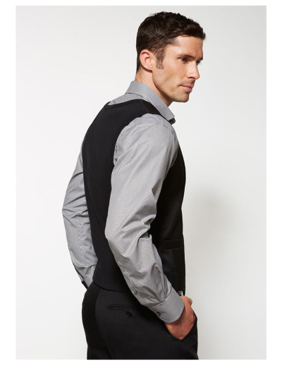 The Biz Corporates Mens Peaked Vest Knitted Back is a cool stretch jacket made of 92% Polyester 8% Bamboo Charcoal. Available in Blacks. Sizes 87R - 142R.