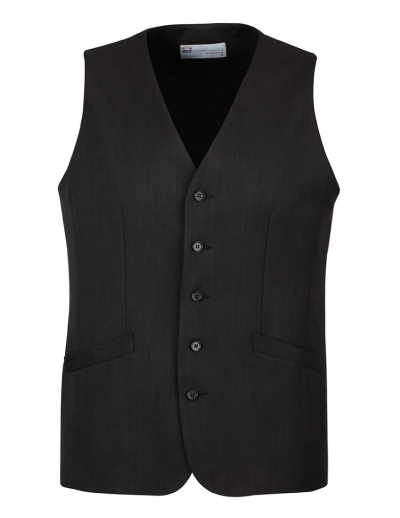 The Biz Corporates Mens Long Line Vest is made from cool stretch plain suiting. 92% polyester. Available in 3 colours. Sizes 87R - 142R.