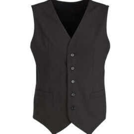 The Biz Corporates Mens Peaked Vest Knitted Back ia a Wool blend made of 55% Polyester, 43% Wool, 2% Elastane. Available in Black. Sizes 87R - 142R.
