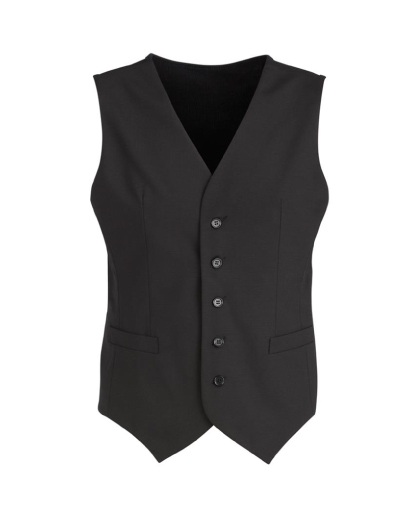 The Biz Corporates Mens Peaked Vest Knitted Back ia a Wool blend made of 55% Polyester, 43% Wool, 2% Elastane. Available in Black. Sizes 87R - 142R.