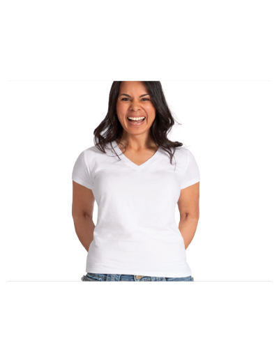  The Unlimited Edition Womens Urban V Tee is made from 95% cotton and 5% elastane blend. 190gsm. Available in 3 colours. Sizes 8-20.