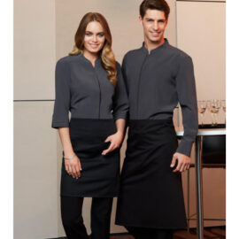 The Biz Collection Bistro Apron is made from 65% polyester & 35% Cotton Twill. Comes below knee. Available in Black. Can be branded.