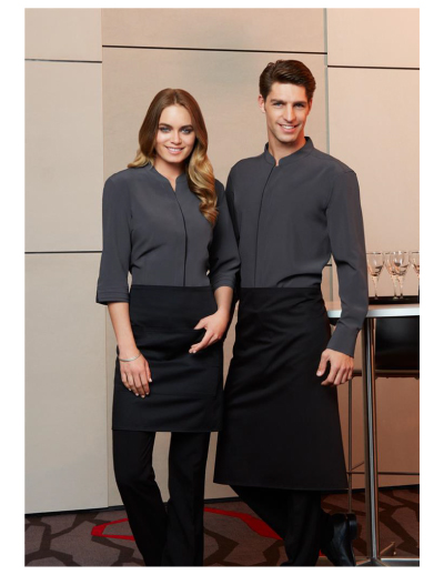 The Biz Collection Bistro Apron is made from 65% polyester & 35% Cotton Twill. Comes below knee. Available in Black. Can be branded.