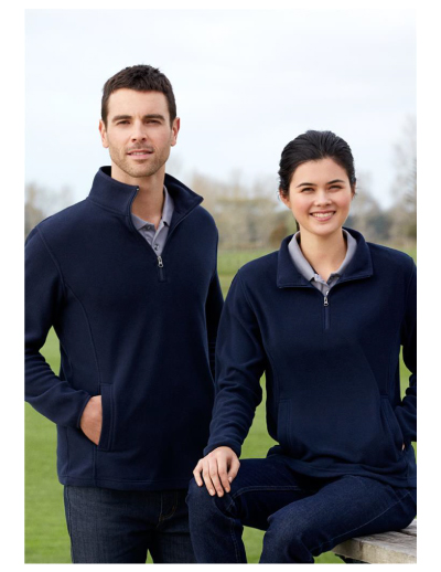 The Biz Collection Mens Trinity 1/2 Zip Pullover is a 200gsm, modern fit microfleece.  Black or Navy.  S - 5xL.  Great fleece workwear from Biz Collection.