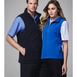 The Biz Collection Mens Plain Microfleece Vest is a 285gsm modern fit, microfleece vest.  Black or Navy.  S - 5XL.  Great microfleece vests from Biz Collection.