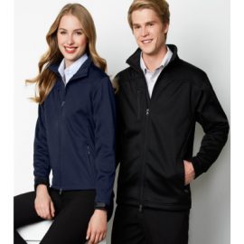 The Biz Collection Ladies Soft Shell Jacket is a Biz Tech, water repellent, breathable, soft shell jacket.  Black or Navy.  Great softshell jackets from Biz Collection.