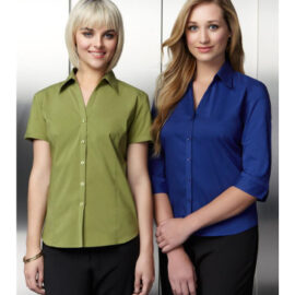 The Biz Collection Ladies Metro 3/4 Sleeve Shirt is a modern fit, open neckline shirt.  8 colours.  6 - 26.  Great work shirts from Biz Collection.