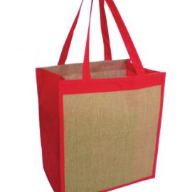 The Legend Life Ecowise Jute Tote made from 100% natural jute.  Available in 4 colours - Black, Red, Navy & Green.  Capacity of 22 litres.