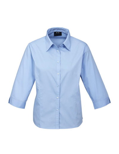 The Biz Collection Ladies Base 3/4 Sleeve Shirt is 65% Polyester, 35% cotton. A semi-fitted shirt.  Available in 3 colours. Sizes 6-24.