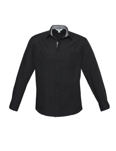 The Biz Collection Mens Bondi Long Sleeve Shirt is 65% Polyester, 35% cotton. A classic fit shirt.  Available in 4 colours. Sizes XS-3XL,5XL.