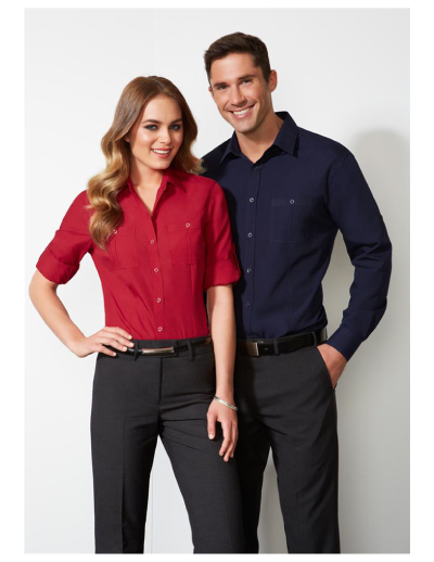 The Biz Collection Ladies Bondi Long Sleeve Shirt is 65% Polyester, 35% cotton. A semi-fitted shirt.  Available in 4 colours. Sizes 6-24.