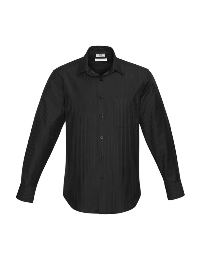 Biz Collection Mens Preston Long Sleeve Shirt-s312ml_preston-mens-ls-shirt_black_725 Biz Collection Mens Preston Long Sleeve Shirt
