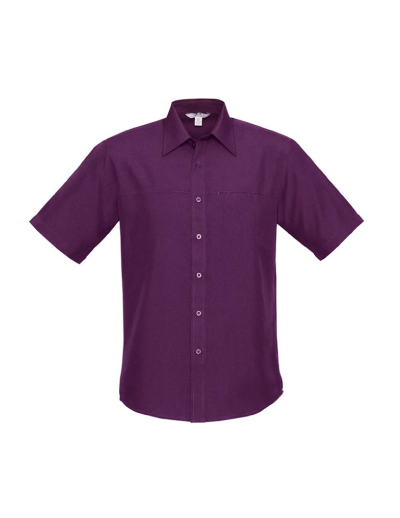 Biz Collection Mens Plain Oasis Short Sleeve Shirt
