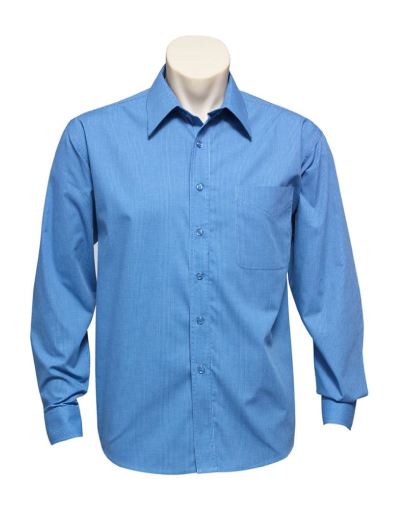 Biz Collection Mens Micro Check Long Sleeve Shirt
