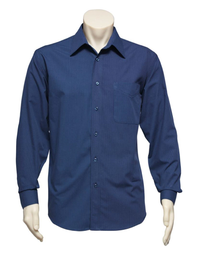 Biz Collection Mens Micro Check Long Sleeve Shirt