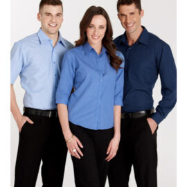 Biz Collection Mens Micro Check Long Sleeve Shirt